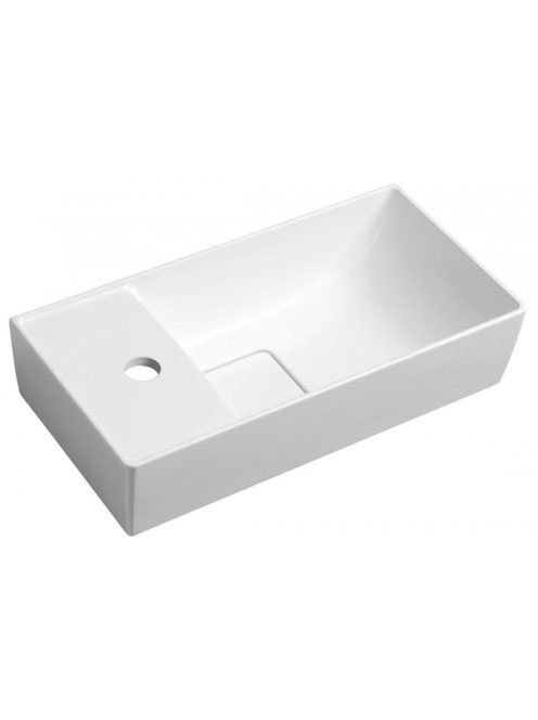 Sapho Small Maxx öntött márvány mosdó 47,5x24cm, balos, fehé