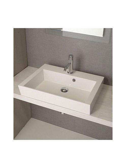 Sapho Orinoko öntött márvány mosdó, 60x45 cm, fehér OR060 -