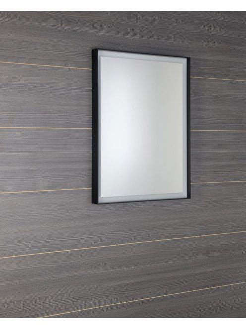 Sapho Sort tükör LED világítással 60x80 cm, matt fekete ST08