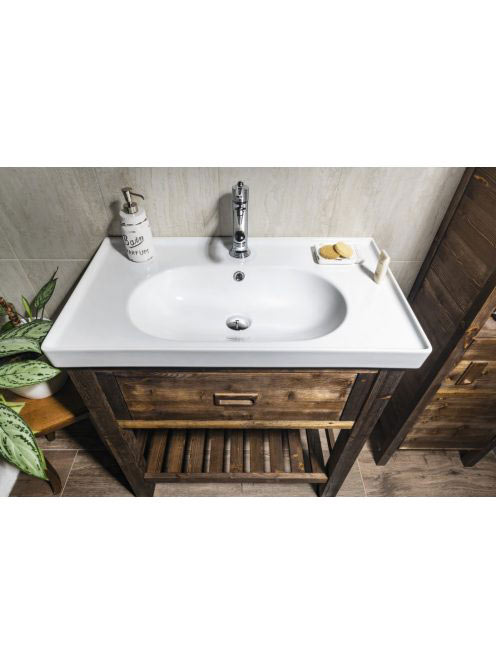 Sapho Brand kerámia mosdó túlfolyóval 80x45 cm, fehér TU0422