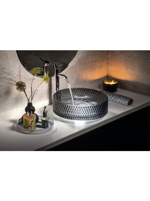 Sapho Beauty Maragua gravírozott üvegmosdó 39 cm, fekete TY2