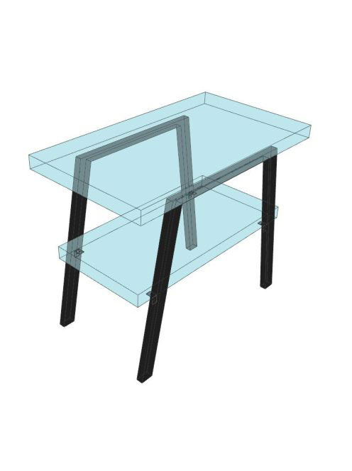 Sapho Twiga acél tartókonzol 80x67 cm, matt fekete VC442 - F