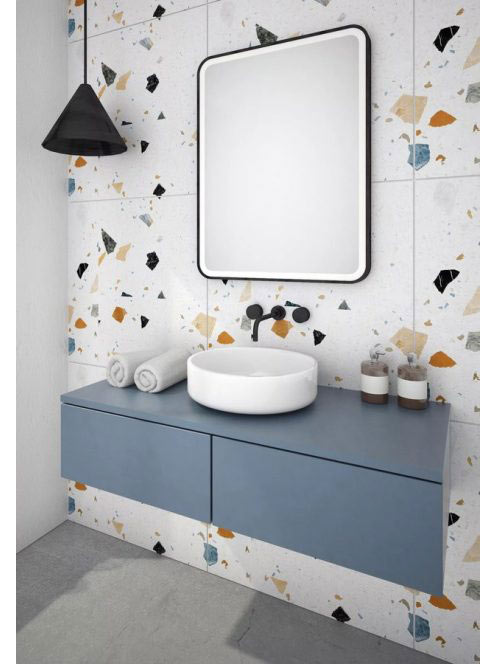 Sapho Venero tükör 60x80 cm LED világítással, fekete kerette