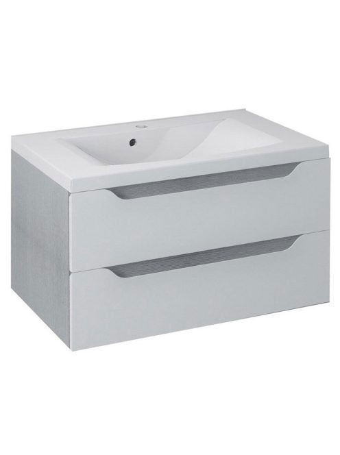 Sapho Wave II két fiókos mosdótartó szekrény pipererendezőve