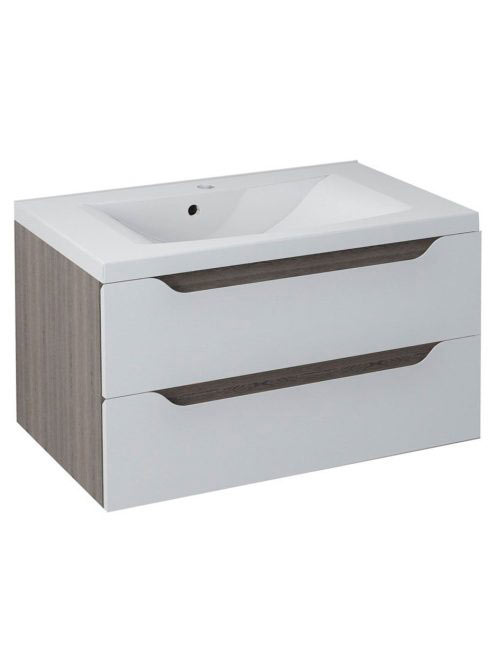 Sapho Wave II két fiókos mosdótartó szekrény pipererendezőve