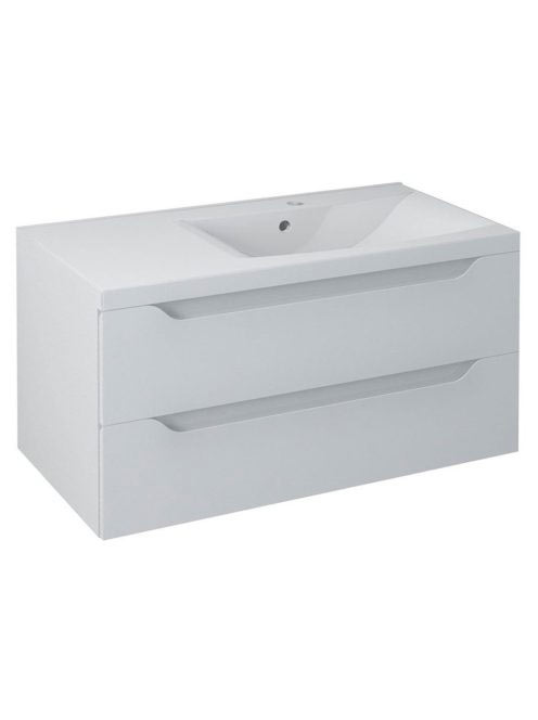 Sapho Wave II két fiókos mosdótartó szekrény pipererendezőve