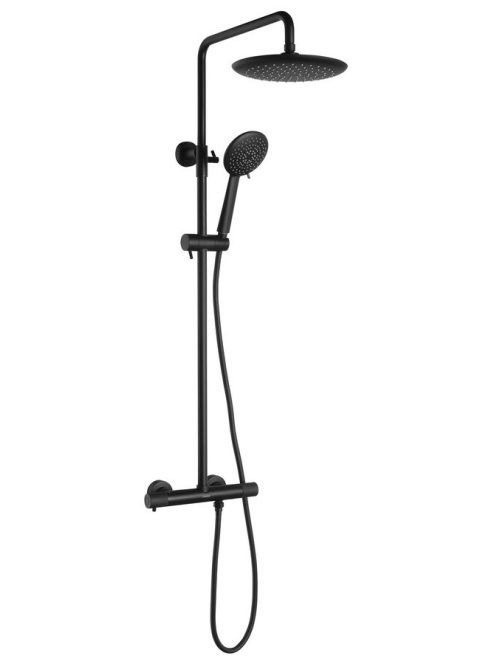 Sapho Solaris termosztátos zuhanyrendszer, matt fekete WD139