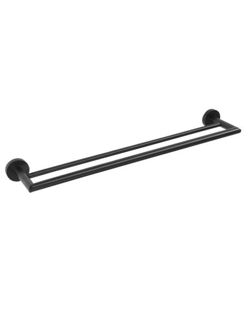 Bemeta Dark Dupla törölközőtartó 655x55x120 mm, fekete (1042