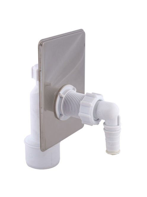 Styron Falba szerelhető mosógépszifon, rozsdamentes előlappa