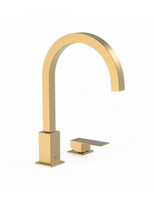 Tres Cuadro Exclusive 2-lyukú mosdó csaptelep Matt Arany 006