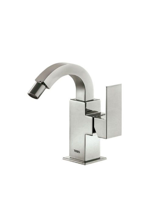 Tres Cuadro Exclusive bidé csaptelep Rozsdamentes Acél hatás