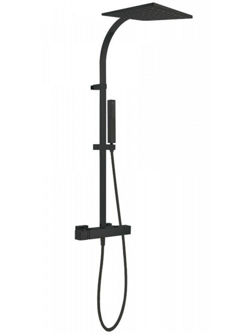 Tres Cuadro Exclusive termosztátos zuhanyrendszer Matt Feket