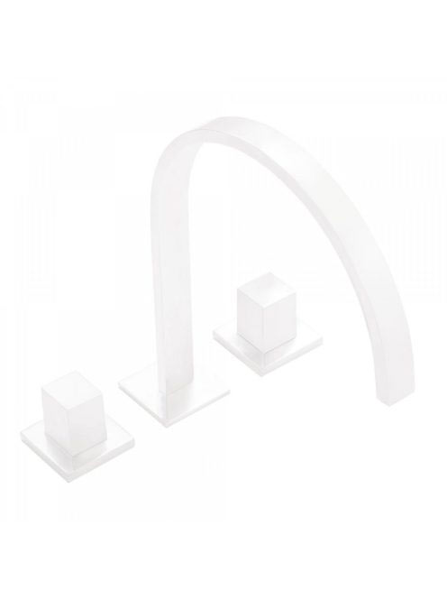 Tres Cuadro Exclusive 3-lyukú mosdó csaptelep Matt Fehér 008