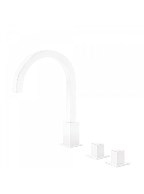 Tres Cuadro Exclusive 3-lyukú mosdó csaptelep Matt Fehér 008