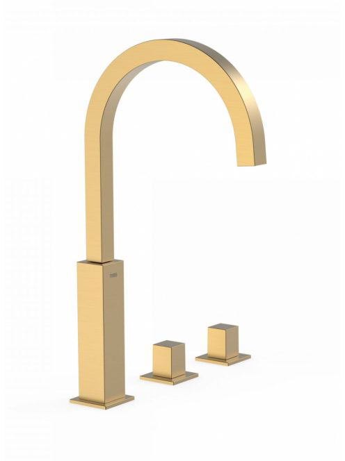 Tres Cuadro Exclusive magasított 3-lyukú mosdó csaptelep Mat