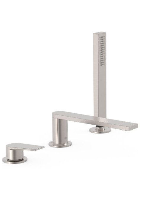 Tres Project 3-lyukú kádtöltő csaptelep zuhanyszettel, rozsd