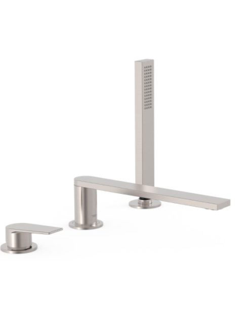 Tres Project 3-lyukú kádtöltő csaptelep zuhanyszettel, rozsd