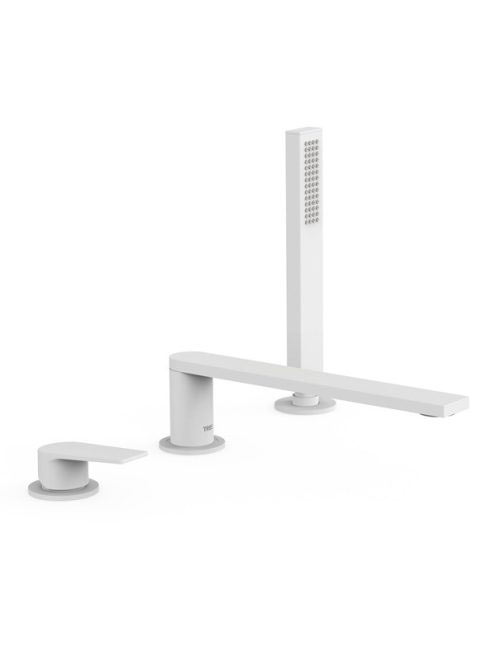 Tres Project 3-lyukú kádtöltő csaptelep zuhanyszettel, matt