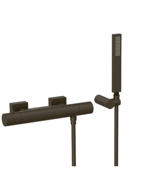 Tres Project termosztátos zuhany csaptelep, Fekete Bronz 211
