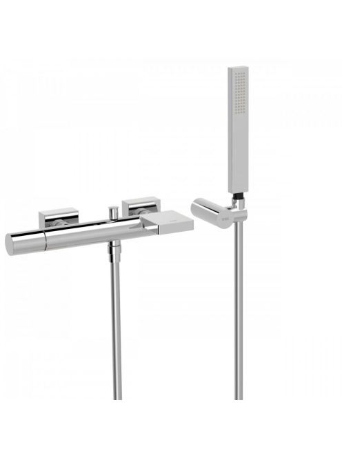 Tres Project kádtöltő csaptelep Cascade kifolyóval és zuhany