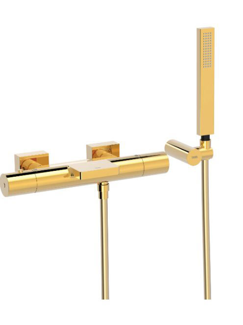 Tres Project termosztátos kádtöltő csaptelep Cascade kifolyó