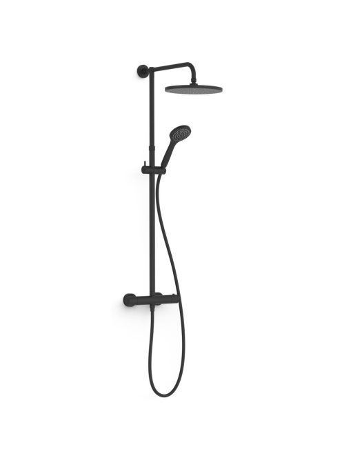 Tres Base Plus Termosztátos zuhanyrendszer 130 cm, matt feke