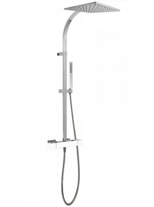 Tres Cuadro Exclusive termosztátos zuhanyrendszer Króm/Fehér