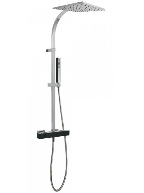 Tres Cuadro Exclusive termosztátos zuhanyrendszer Króm/Feket