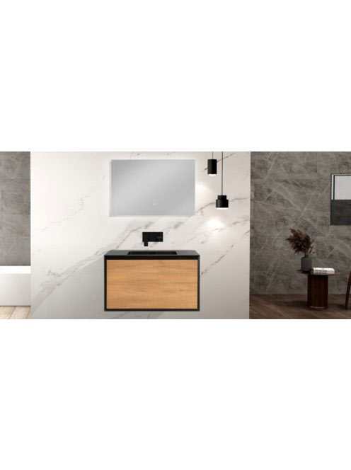 Wellis Tenebra 90 top integrált mosdóval, matt fekete WB0043