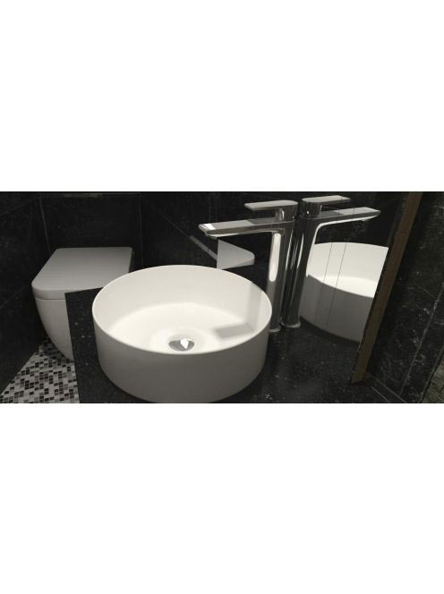 Wellis Rose matt fehér pultra építhető porcelán mosdó 35.5x3